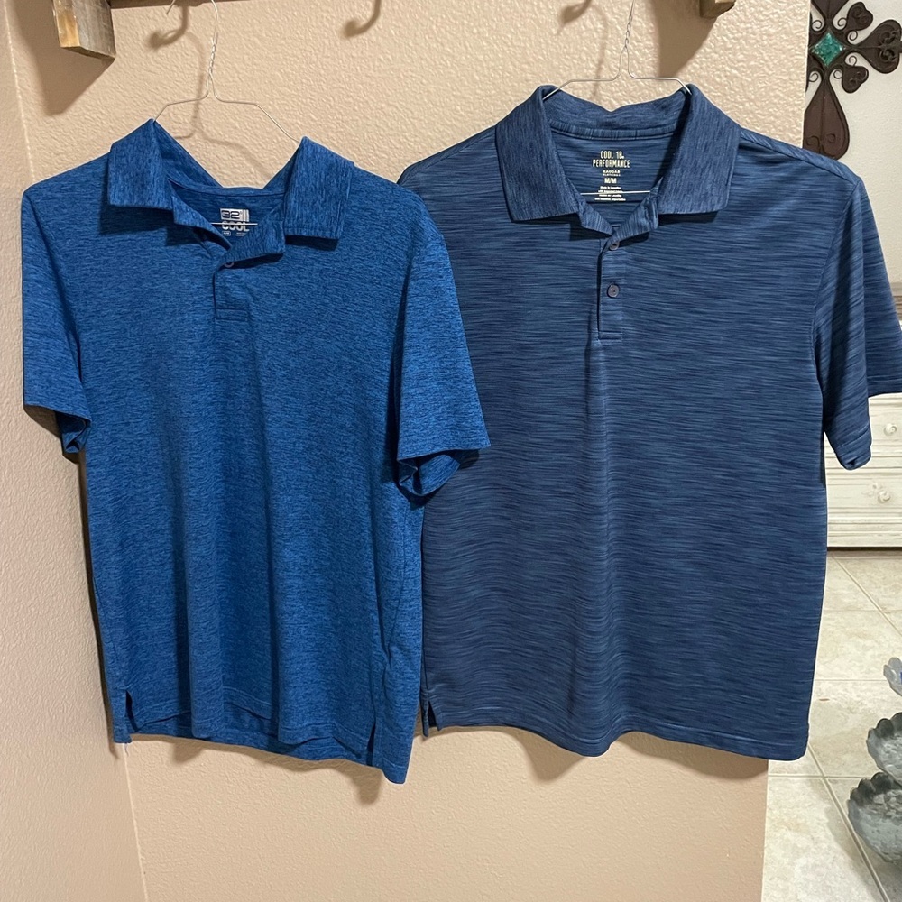Bundle of two athletic performance wear Men's Blue Polo Shirt Set